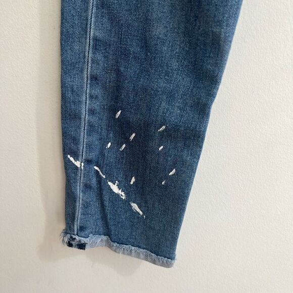 Rag & Bone Women's Fringe Hem Paint Stroke Denim Skinny Jeans Blue Size 25 - Picture 6 of 12
